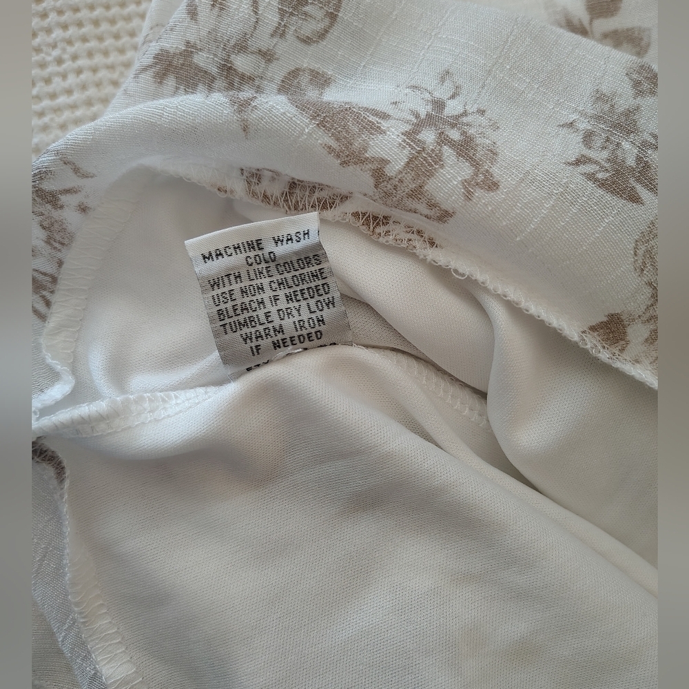 J GEE Floral White and Brown Maxi Dress Size S - Picture 8 of 8